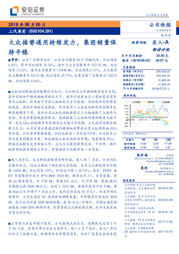 大众接替通用持续发力，集团销量保持平稳