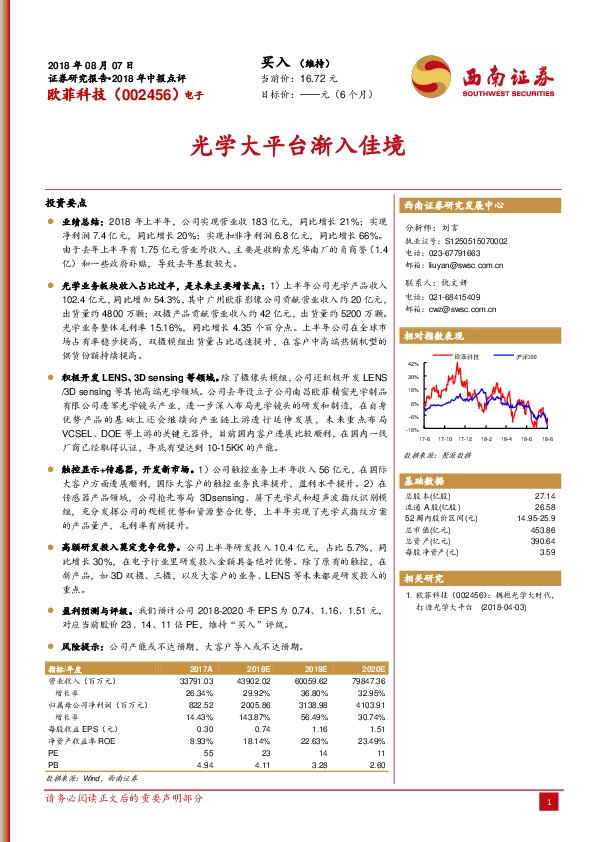 光学大平台渐入佳境