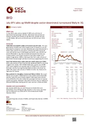 July AFV sales up MoM despite sector downtrend; turnaround likely in 3Q