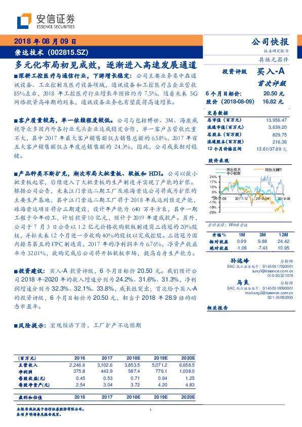 多元化布局初见成效，逐渐进入高速发展通道