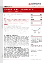 华鲁恒升半年度业绩预告点评:半年度业绩大幅增长,未来发展空间广阔