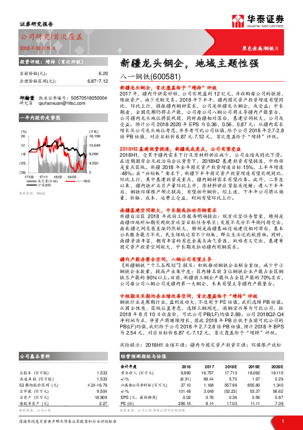 新疆龙头钢企，地域主题性强