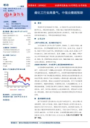 煤化工行业高景气,中报业绩超预期