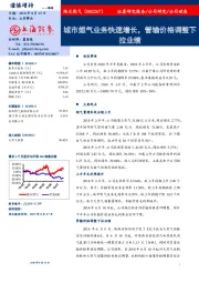 城市燃气业务快速增长，管输价格调整下拉业绩