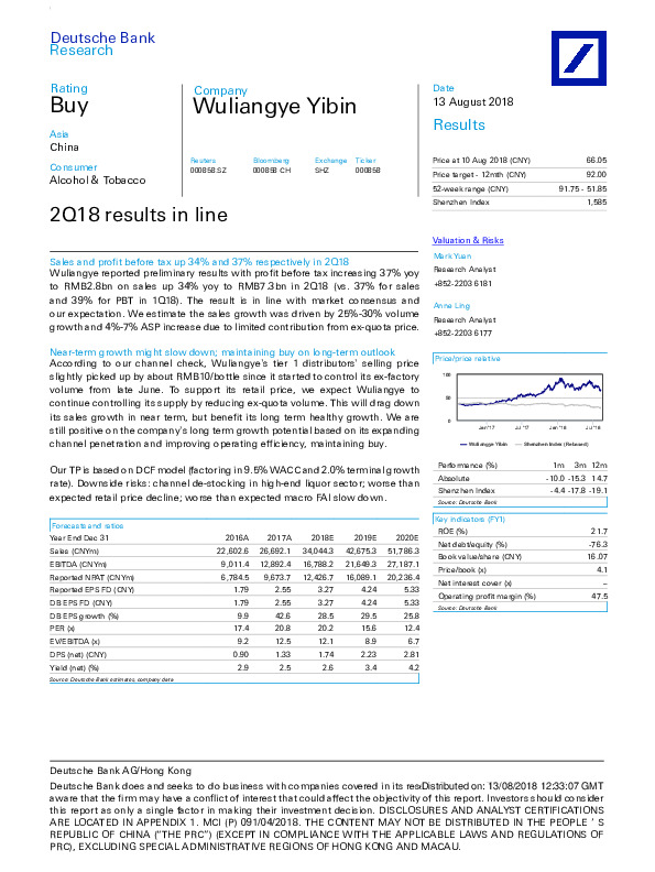 2Q18 results in line