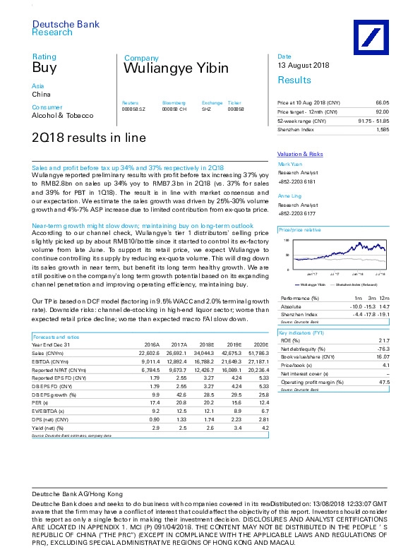 2Q18 results in line