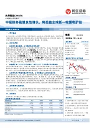 中报财务稳健良性增长,将受益全球新一轮锂电扩张