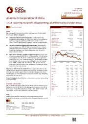 1H18 recurring net profit disappointing; aluminum prices under stress