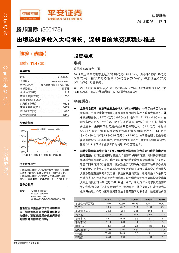 出境游业务收入大幅增长，深耕目的地资源稳步推进