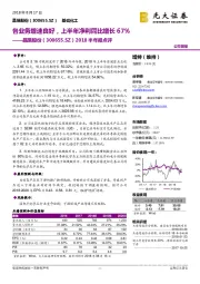 2018半年报点评：各业务增速良好，上半年净利同比增长67%