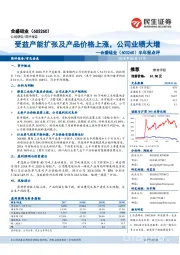 半年报点评：受益产能扩张及产品价格上涨，公司业绩大增