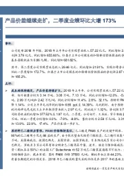 中报点评:产品价差继续走扩,二季度业绩环比大增173%