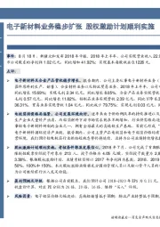 中报点评:电子新材料业务稳步扩张 股权激励计划顺利实施