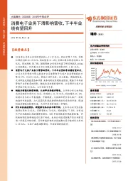 2018年中报点评：消费电子业务下滑影响营收，下半年业绩有望回升