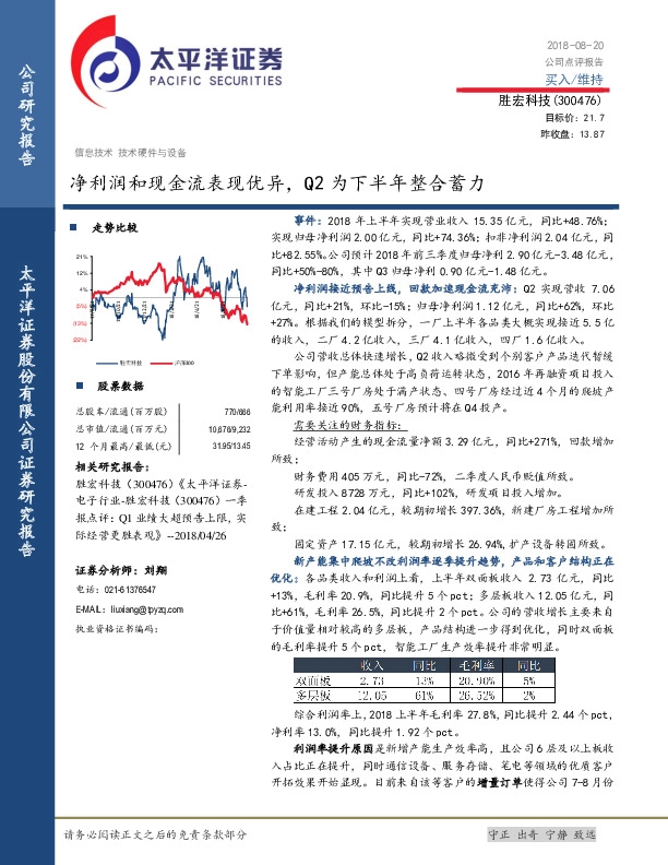 净利润和现金流表现优异，Q2为下半年整合蓄力