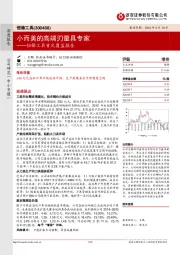 恒锋工具首次覆盖报告：小而美的高端刃量具专家