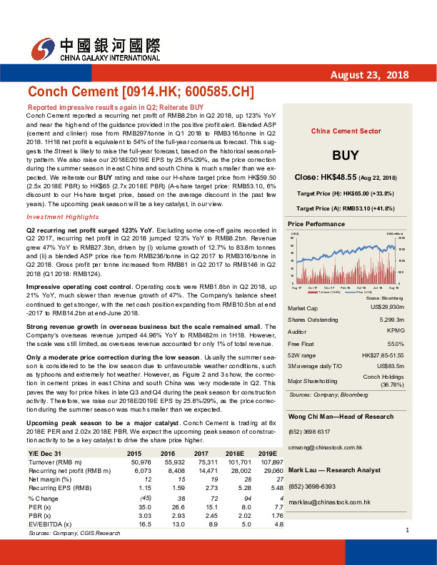 Reported impressive results again in Q2; Reiterate BUY