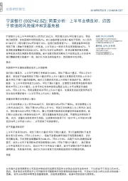 简要分析:上半年业绩良好,归因于较强的风险缓冲和货基免税