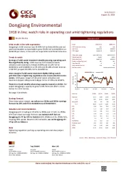 1H18 in line;watch risks in operating cost amid tightening regulations