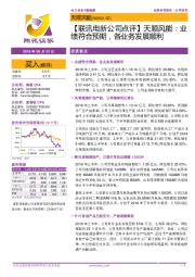【联讯电新公司点评】天顺风能:业绩符合预期,各业务发展顺利