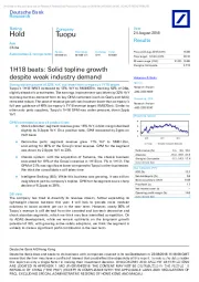 1H18 beats: Solid topline growth despite weak industry demand