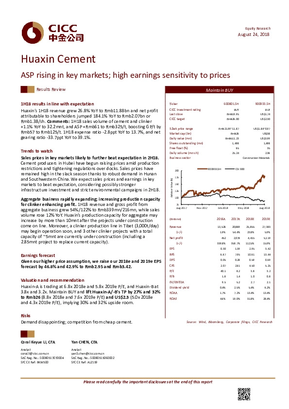 ASP rising in key markets; high earnings sensitivity to prices