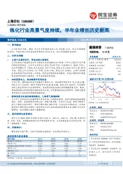 炼化行业高景气度持续，半年业绩创历史新高