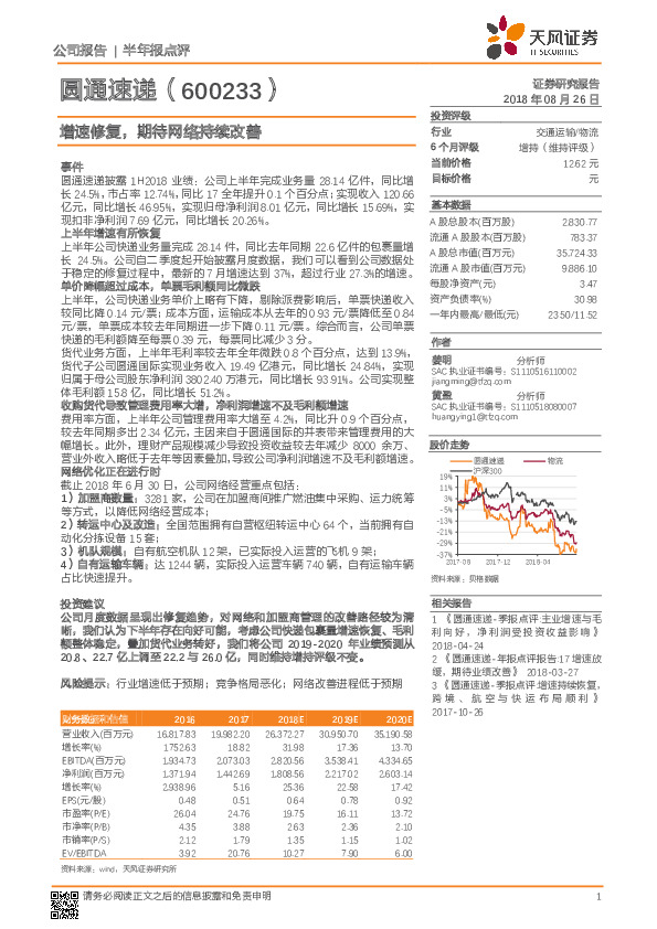 增速修复，期待网络持续改善
