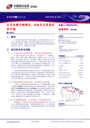 公司业绩平稳增长，业务多点布局未来可期