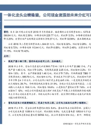 一体化龙头业绩稳健,公司现金流强劲未来分红可期