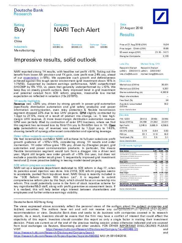 Impressive results, solid outlook