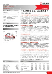 中报点评:扣非业绩符合预期,主业稳健增长
