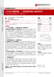 2018年半年报点评：上半年业绩放缓，二季度盈利能力略有回升