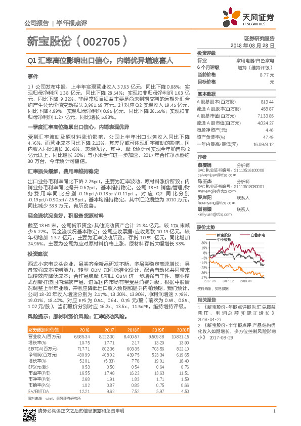 Q1汇率高位影响出口信心，内销优异增速喜人