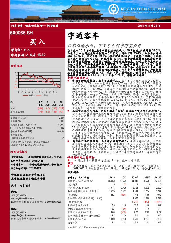 短期业绩承压，下半年毛利率有望提升