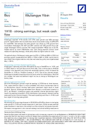 1H18 - strong earnings, but weak cash flow