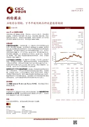 业绩符合预期，下半年制剂新品种放量值得期待