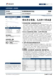 2018年半年报点评：营收符合预期，毛利率下滑显著