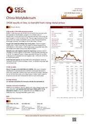 1H18 results in line; to benefit from rising metal prices
