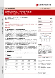 2018年半年报点评报告：业绩短期承压，利润结构改善