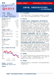 2018年半年报点评：业绩平稳增长，持续推进海外项目落地