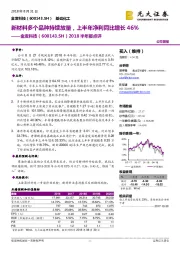 2018半年报点评:新材料多个品种持续放量,上半年净利同比增长46%