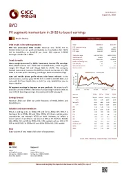 PV segment momentum in 2H18 to boost earnings