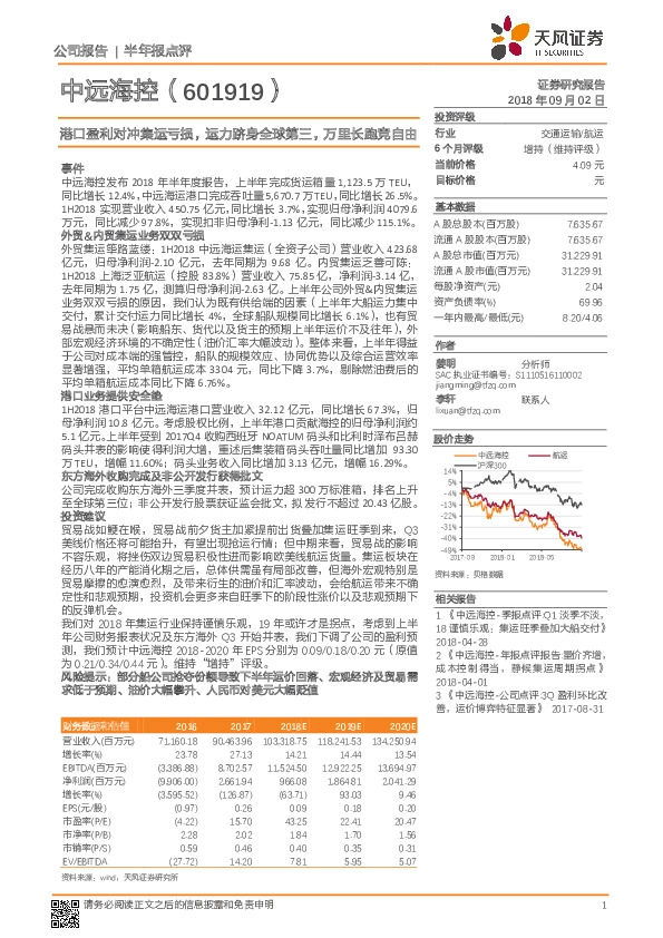 港口盈利对冲集运亏损，运力跻身全球第三，万里长跑竞自由