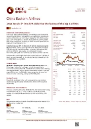 1H18 results in line; RPK yield rise the fastest of the big 3 airlines