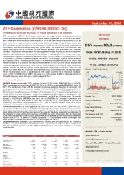 1H 2018 results should mark the trough; ZTE remains a beneficiary of 5G investment