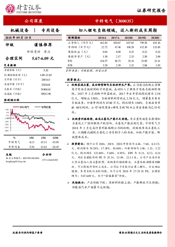 切入锂电负极领域，迈入新的成长周期