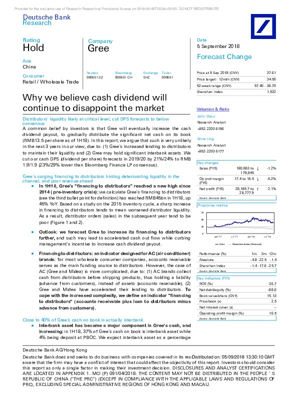 Why we believe cash dividend will continue to disappoint the market