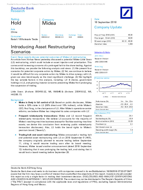 Introducing Asset Restructuring Scenarios