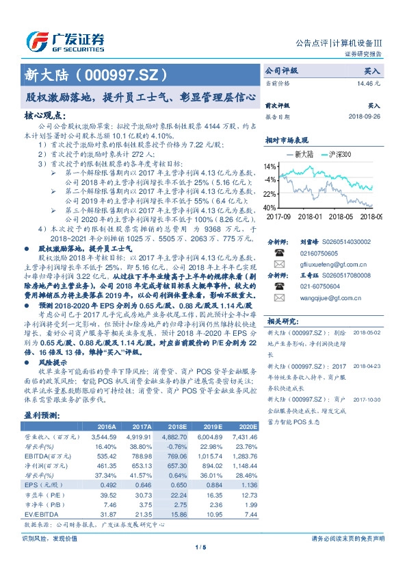 股权激励落地，提升员工士气、彰显管理层信心